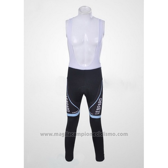 2011 Abbigliamento Ciclismo Trek Leqpard Campione Francia Nero e Bianco Manica Lunga e Salopette